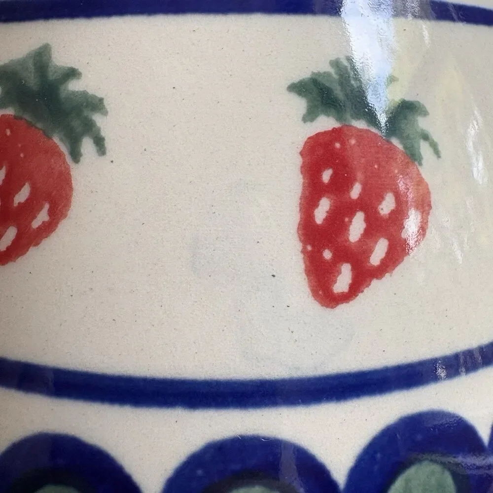Boleslawiec Pottery 6” Pitcher Strawberry Pattern IMC